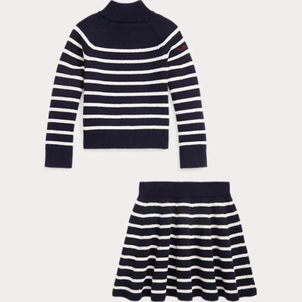 Polo Ralph Lauren Gorgeous Striped Cotton Sweater & Skirt Set NWT REDUCED - Picture 4 of 7